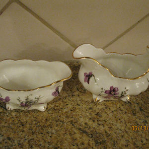Hammersley Victorian Violets Cream and Sugar Dish
